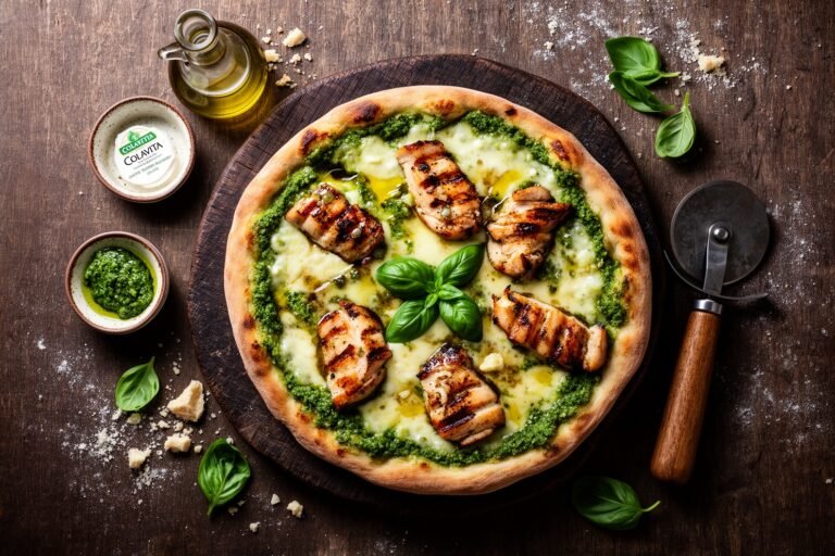 Grilled Chicken Pesto Pizza