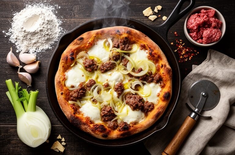Sizzling Skillet Pizza: Authentic Italian Sausage & Fennel Feast