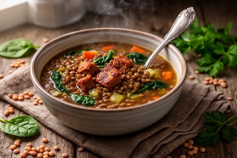 Lentil Soup with Spicy Italian Sausage