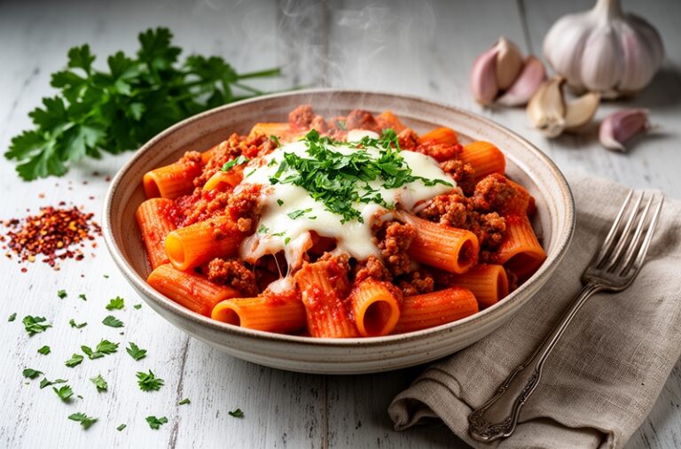 Robust Rigatoni with Spicy Italian Sausage & Mozzarella