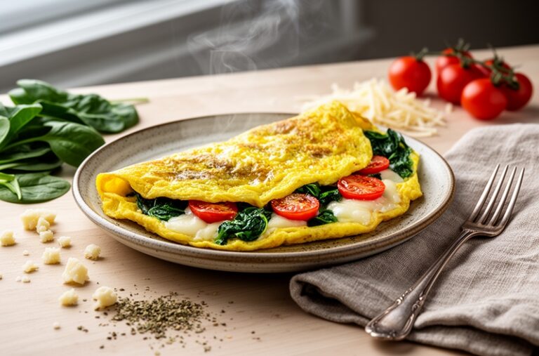 Spinach and Italian Cheese Omelet
