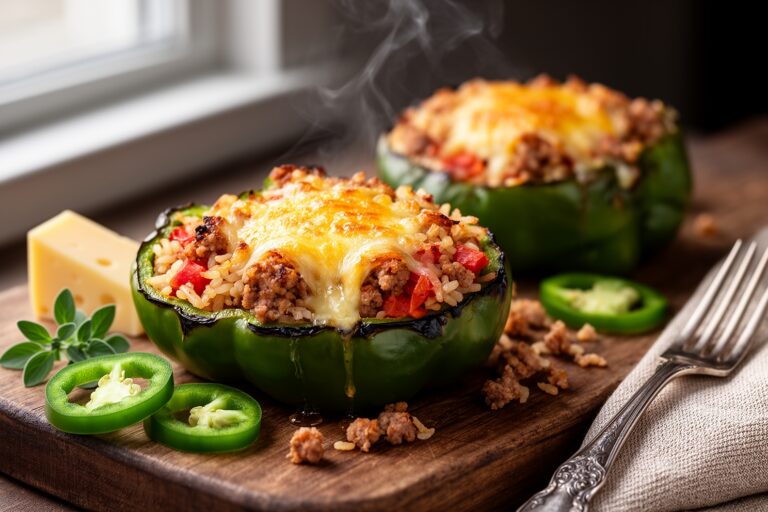 Robust Roman Stuffed Peppers with Jarlsberg and Italian Sausage