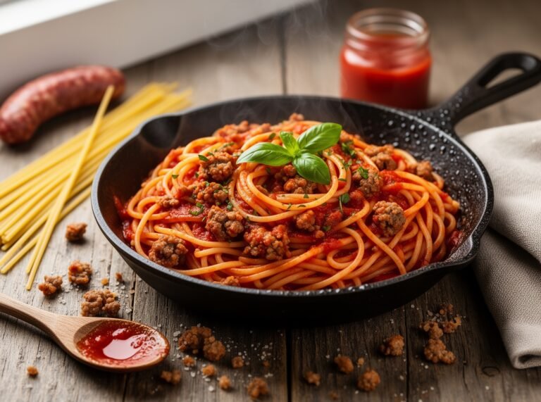 The Roman Countryside One-Pan Pasta: A Sizzling Sausage & Spaghetti Revelation