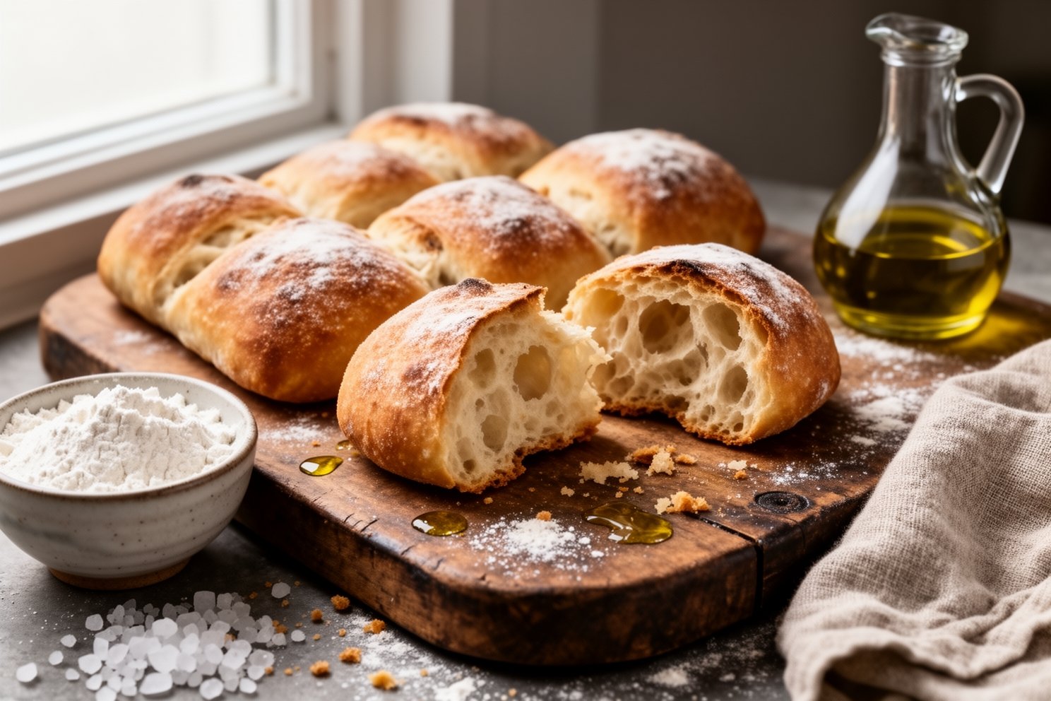 Close-up of italian bread recipe, homemade semelle rolls, artisan bread recipe - Authentic Italian Cuisine by Gustoli