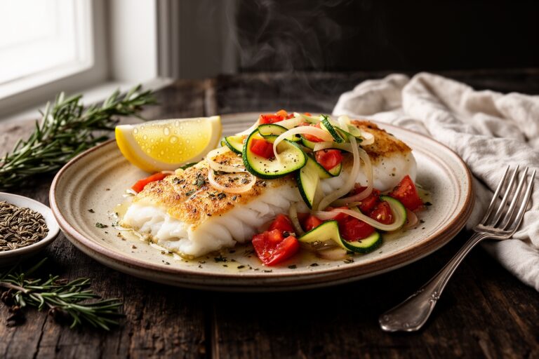 Pan-Seared Haddock with Zesty Provençal Vegetables